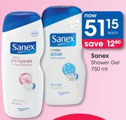 Sanex Shower Gel-750ml Each