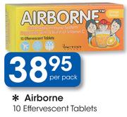 Airborne 10 Effervescent Tablets-Per Pack