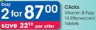 Clicks Vitamin B Fizzy 10 Effervescent Tablets-For 2