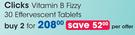 Clicks Vitamin B Fizzy 30 Effervescent Tablets-For 2 Per Offer