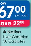 Nativa Liver Complex 30 Capsules-Per Pack