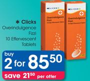 Clicks Overindulgence Fizzi 10 Effervescent Tablets-For 2