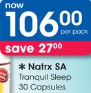 Natrx SA Tranquil Sleep 30 Capsules-Per Pack