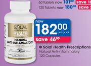 Solal Health Prescriptions Natural Anti Inflammatory 120 Capsules-Per Pack