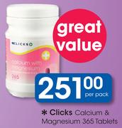 Clicks Calcium & Magnesium 365 Tablets-Per Pack