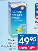 Clicks Herbal Cough Syrup-150ml