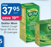 Doktor Mom Herbal Cough Syrup 100ml Or 20 Lozenges-Each