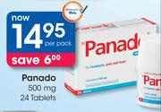 Panado 500mg 24 Tablets-Per Pack