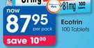 Ecotrin 100 Tablets-Per Pack