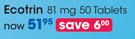 Ecotrin 81mg 50 Tablets