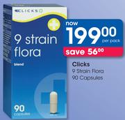Clicks 9 Strain Flora 90 Capsules-Per Pack