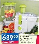 Samrtlife By Kambrook 2 In 1 Juice Extractor & Blender