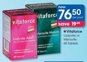 Vitaforce Ladyvite Or Mensvite Tablets-60's Per Pack