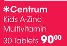 Centrum Kids A-Zinc Multivitamin-30 Tablets