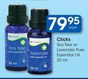 Clicks Tea Tree Or Lavender Pure Essential Oil-20ml Each