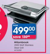  Kambrook 2000 Watt Stainless Steel Grill-KCG200