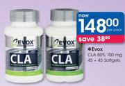 Evox CLA 80% 100mg 45+45 Softgels-Per Pack