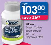 Evox Green Coffee Bean Extract 60+20 Capsules Free-Per Pack