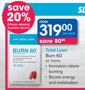 GNC Total Lean Burn 60-60 Tablets-Per Pack