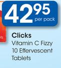 Clicks Vitamin C Fizzy 10 Effervescent Tablets-Per Pack