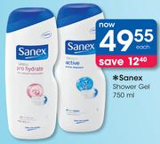Sanex Shower Gel-750ml Each