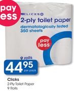 Clicks 2-Ply Toilet Paper 9 Rolls-Per Pack