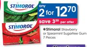 Stimorol Strawberry Or Spearmint Sugarfree Gum 7 Pieces-Any 2