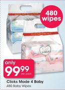 Clicks Made 4 Baby 480 baby Wipes-Per Pack
