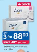 Dove Beauty Cream Bar-3 x 4 x 100g