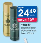 Yardley Enligh Blazer Deodorant For Men-150ml Each