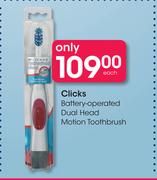 Clicks Battery Operated Dual Head Motion Toothbrush-Each