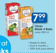 Clicks Made 4 Baby Juice-200ml Each