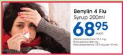 Benylin 4 Flu Syrup-200ml Each