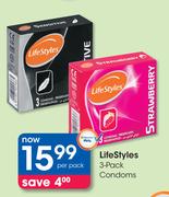 Life Styles 3 Pack Condoms-Per Pack