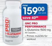 GNC Pro Performance L-Glutamine 1500mg 90 Capsules-Per Pack