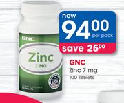 GNC Zinc 7mg 100 Tablets-Per Pack