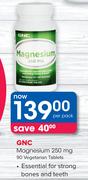 GNC Magnesium 250mg 90 Vegetarian Tablets-Per Pack