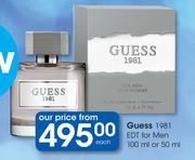 Guess 1981 EDT For Men-100ml Or 50ml