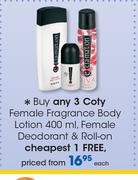 Coty Female Fragrance Body Lotion 400ml, Female Deodorant & Roll On-Each