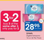 Lil-Lets Digital Tampons 16 Or 32-Per Pack