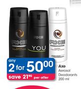 Axe Aerosol Deodorants-2 x 200ml