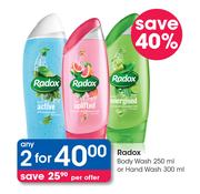 Radox Bady Wash-250ml Or Hand Wash-300ml-For 2