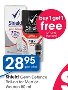 Shield Germ Defence Roll On For Men Or Women-50ml