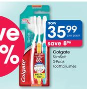 Colgate Slim Soft 3 Pack Toothbrushes-Per Pack