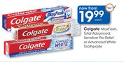 Colgate Max Fresh, Total Advanced, Sensitive Pro Relief Or Advanced White Toothpaste-Each