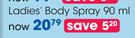 Playgirl Ladies Body Spray-90ml Each