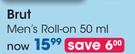Brut Men's Roll On-50ml Each