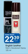 English Leather Men's Deodorant Spray-125ml Each