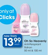 Oh So Heavenly Anti Perspirant Roll On-50ml & 100ml Each