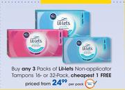 Lil-Lets Non Applicator Tampons 16 Or 32 Pack-Per Pack